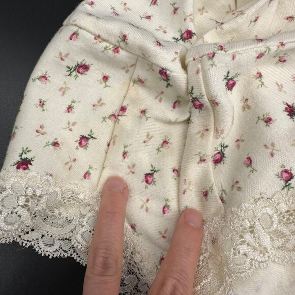 Vintage Pajama Set Pink Roses Lauren Ralph Lauren Y2K Shirt Pants XL Cottagecore - Picture 7 of 7